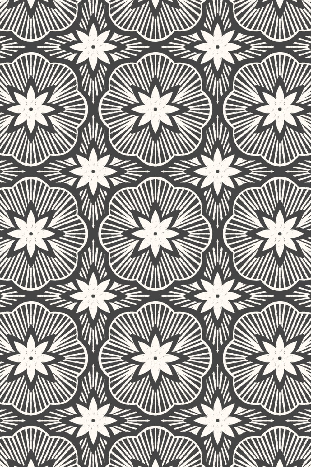 Bold Geometric Tiled Floral