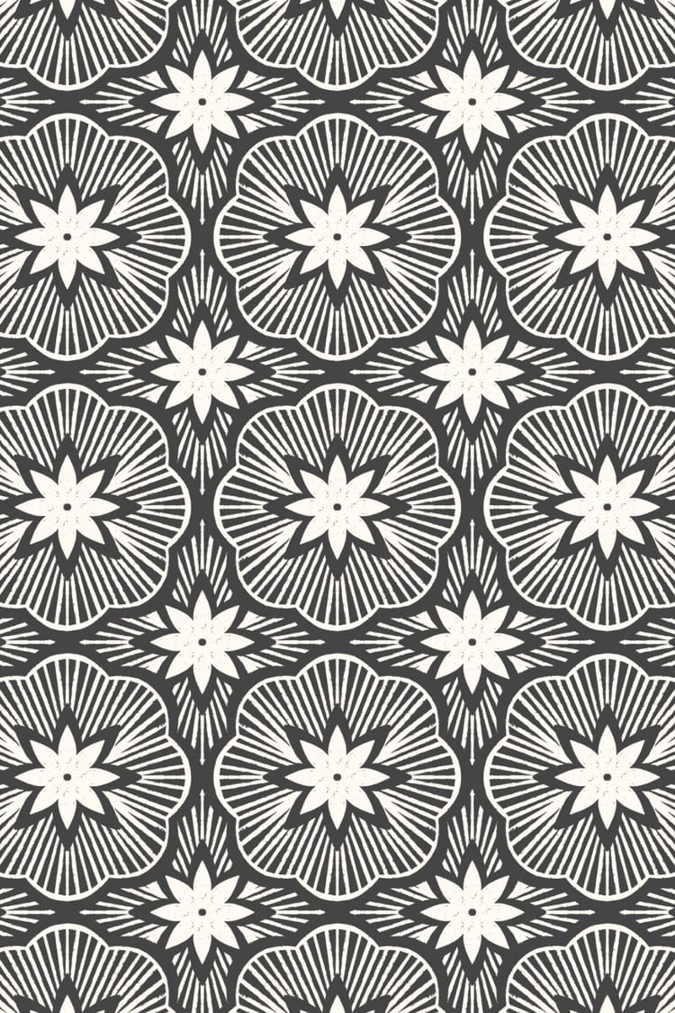 Bold Geometric Tiled Floral